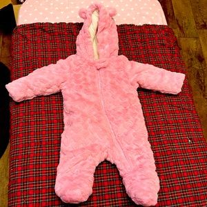 Fuzzy Footie Onesie with Hood